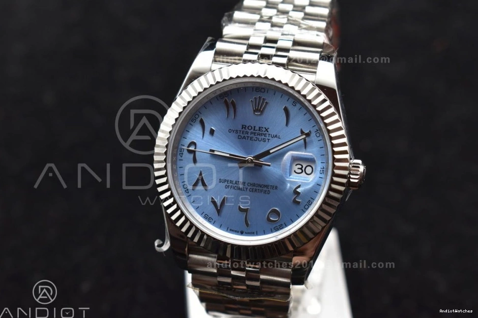 on Marker SA DateJust Dial 126334 Arabic Blue Steel Ice 1:1 Classic DIWF 640 Jubilee 904L 41 Edition Best Bracelet 0826